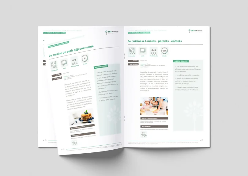 Création d'un catalogue de prestations et de formations pour un réseau de spécialistes de l'alimentation, la nutrition et la santé