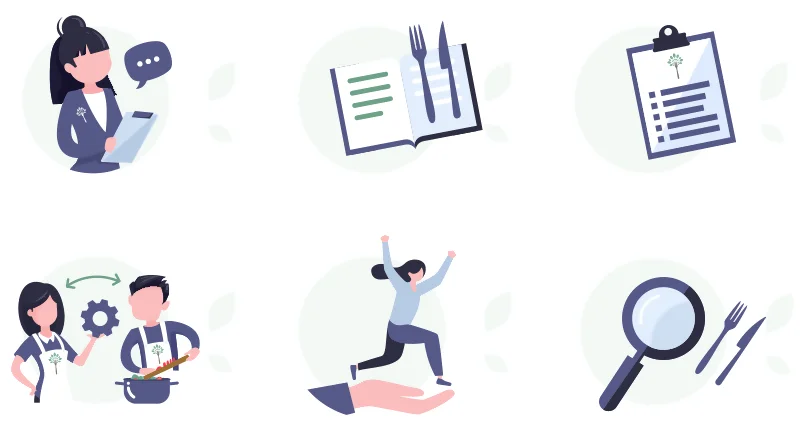 Création de pictogrammes pour un réseau de spécialistes de l'alimentation, la nutrition et la santé