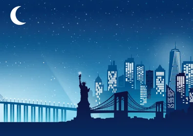 Création d'une illustration de noël Saint-Nazaire New-York © CIMAJINE graphiste