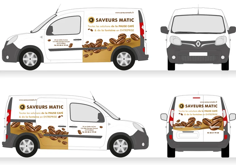 Création identité visuelle pour Saveurs Matic (logo et marquage véhicule) © CIMAJINE