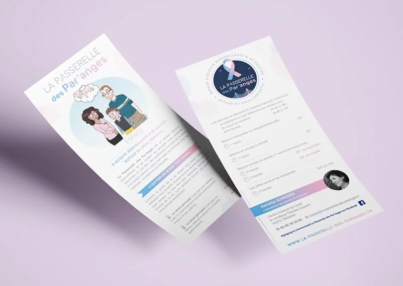 Création impression flyer La Passerelle des Par'anges© CIMAJINE graphiste Saint-Nazaire