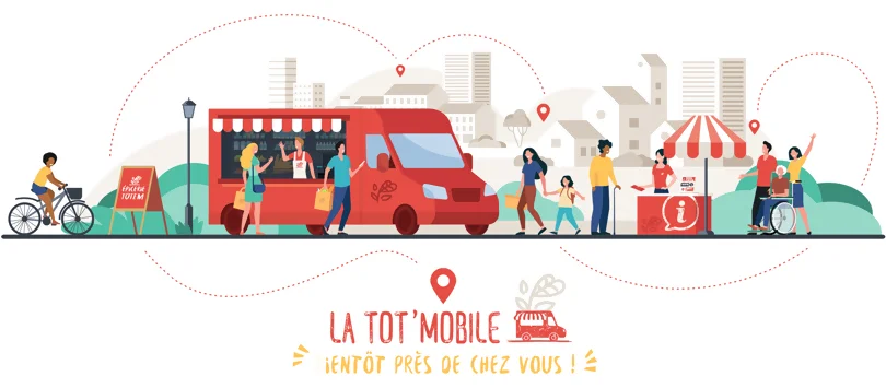 Création d'une illustration pour la version mobile de l'épicerie solidaire Totem