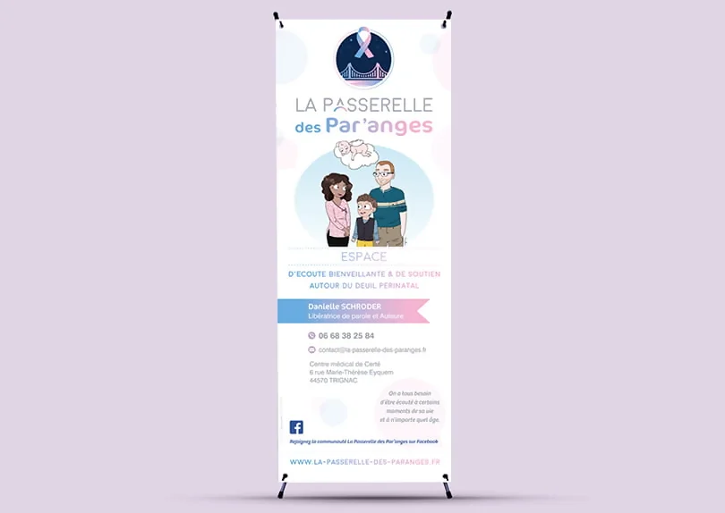 Création impression kakémono X-banner La Paserelle des Par'anges© CIMAJINE graphiste Saint-Nazaire