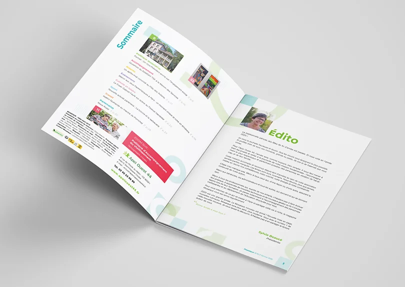 Création de la maquette du journal interne de l'association